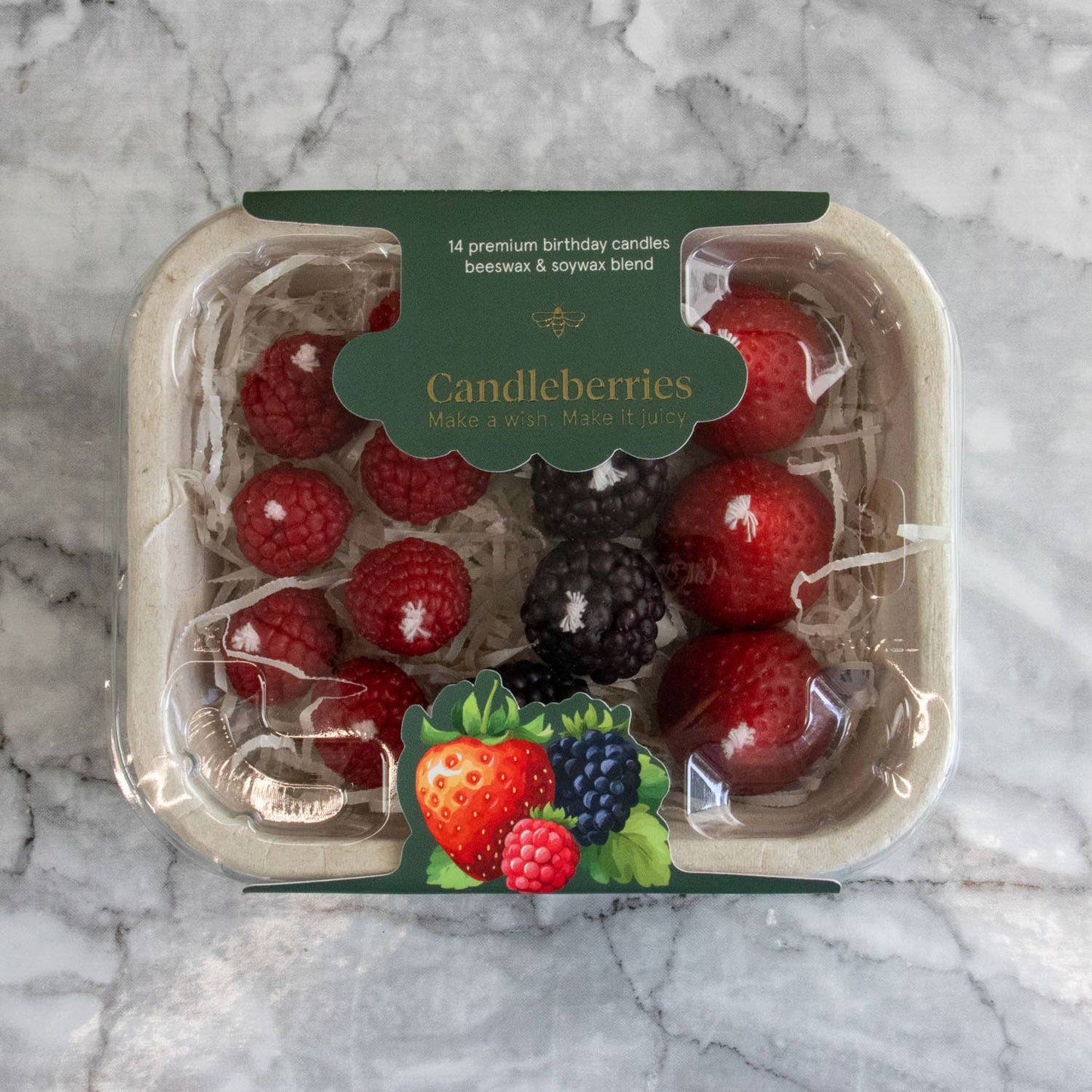 Candleberries – Set van 14 verjaardagskaarsjes