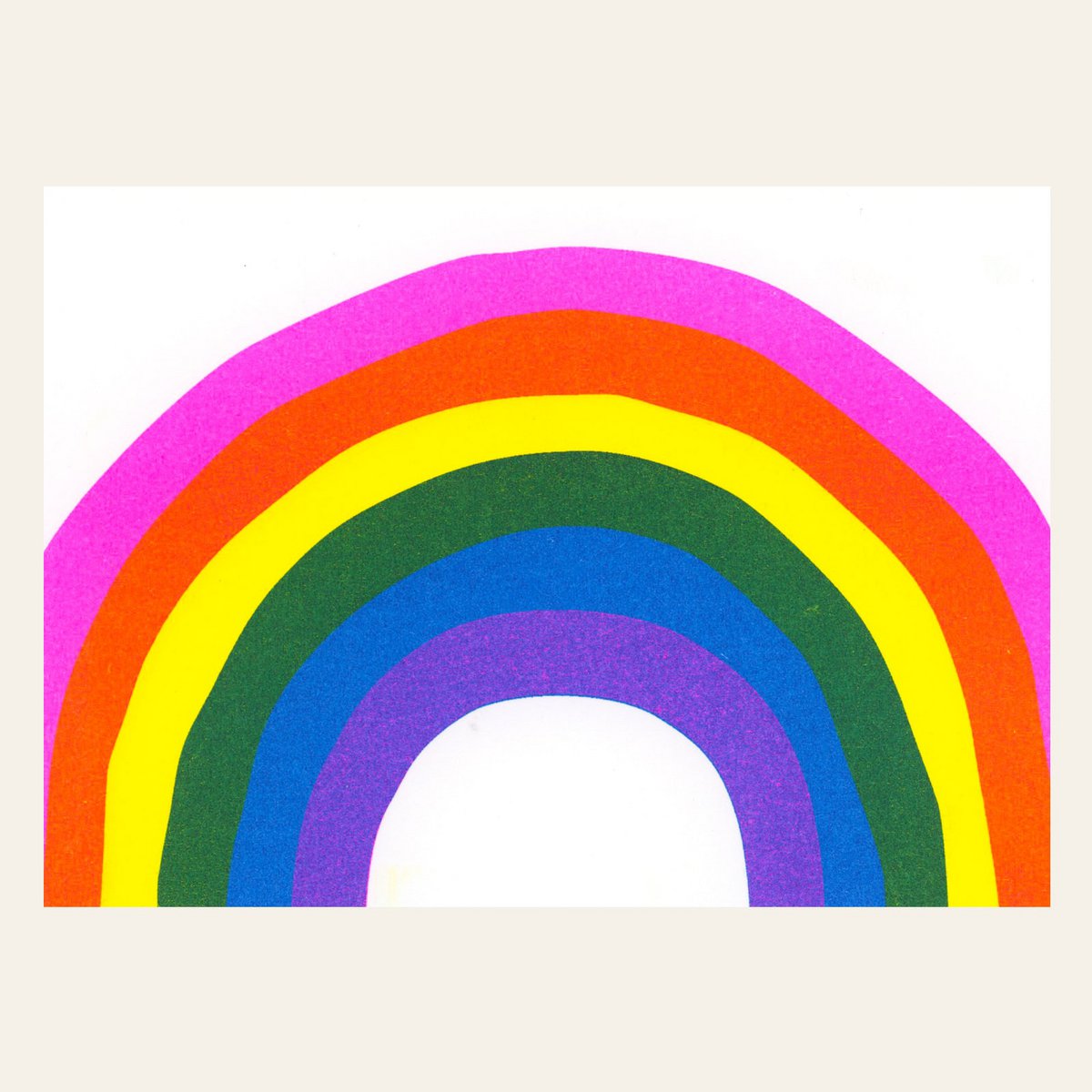 Risografie ansichtkaart - Regenboog