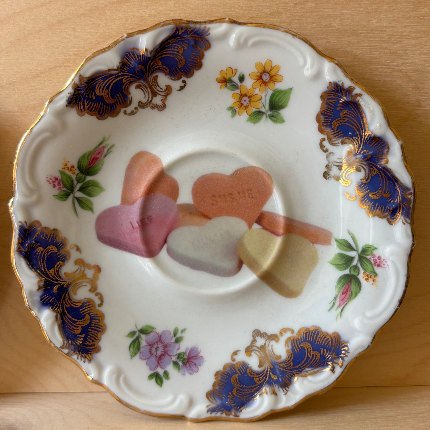 Vintage bordje - Hartjes