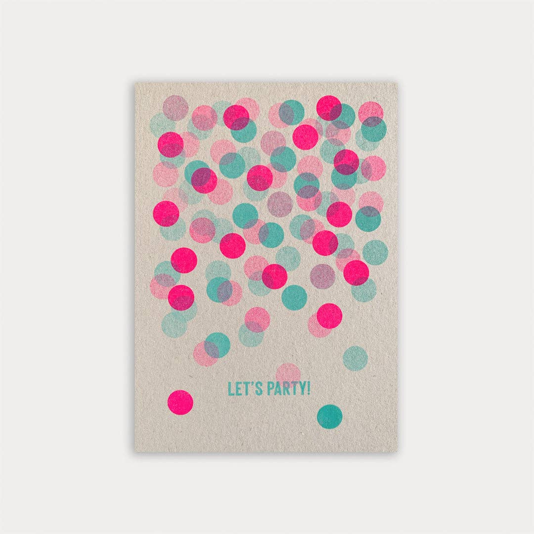 Ansichtkaart / Confetti / Riso Print