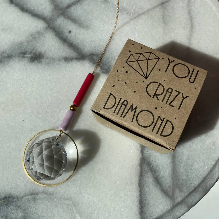 Suncatcher met kralen / lichtvanger raamkristal prisma