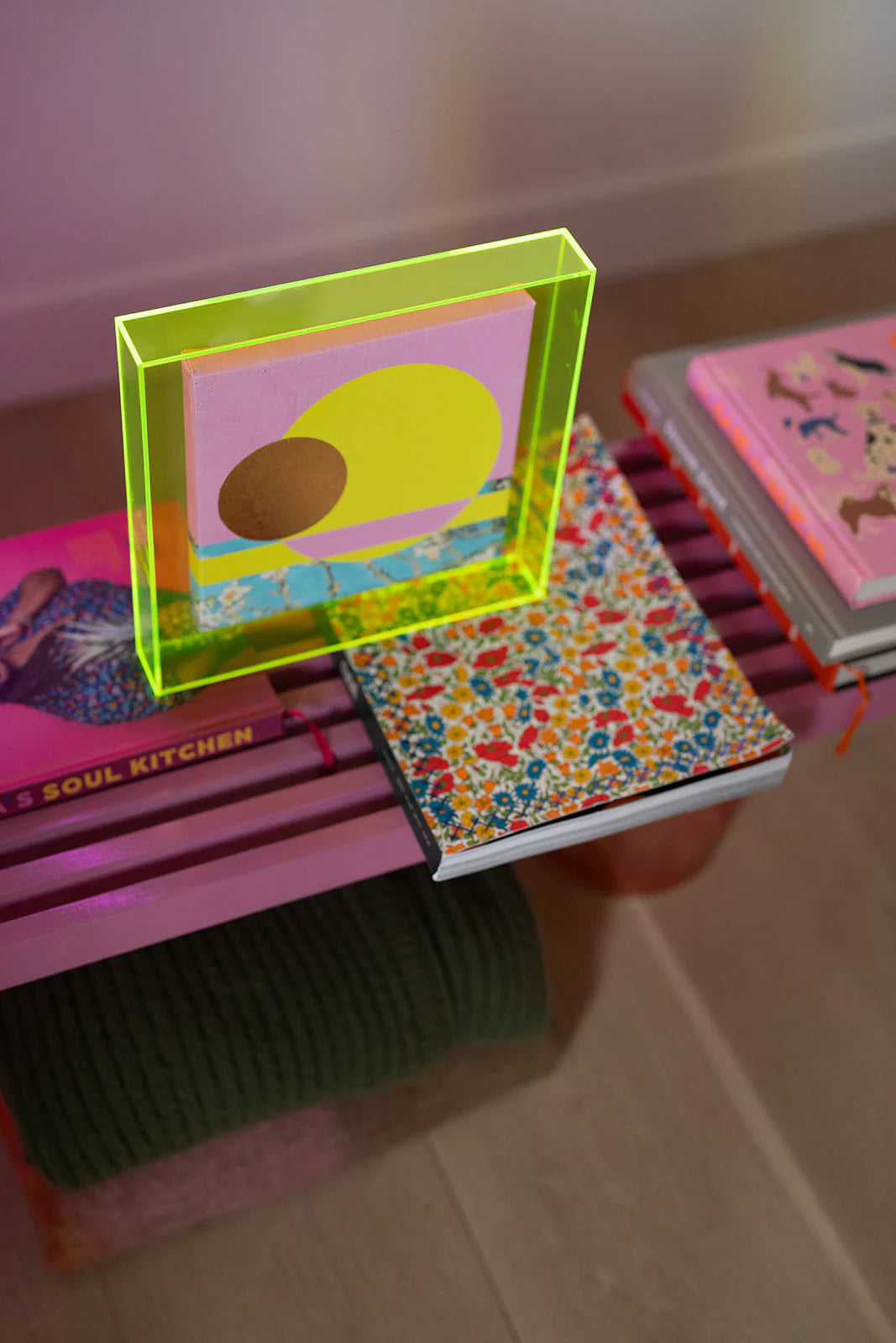 Baklijst - Neon geel - 26x26 cm