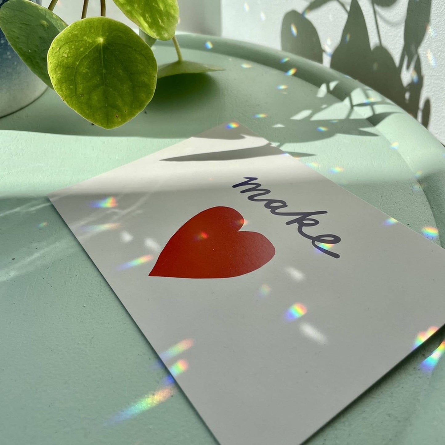 Suncatcher met ginkgo / raamhanger met kristallen prisma