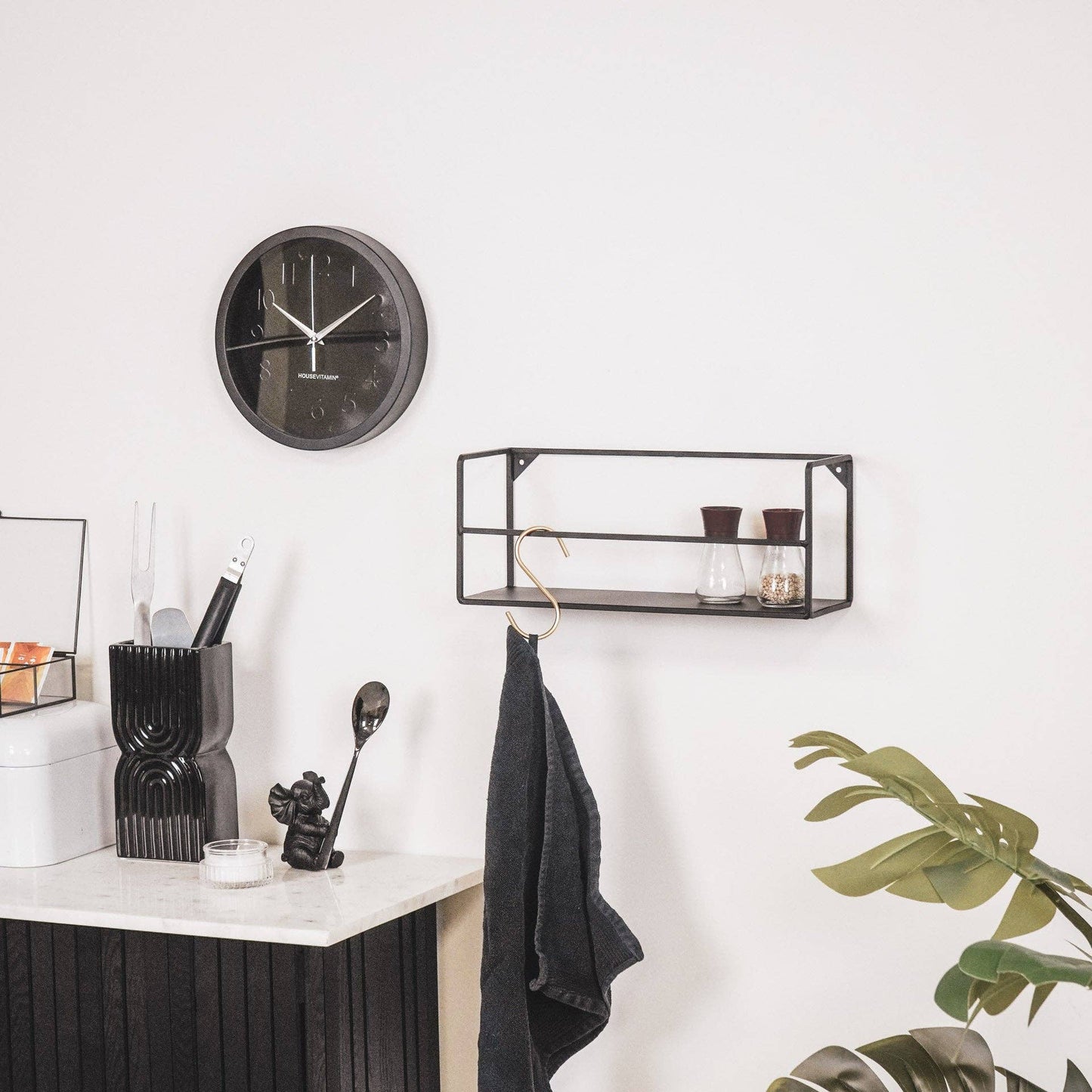 S-haken van metaal, goudkleurig - set van 6 - 11 x 6 x 1 cm