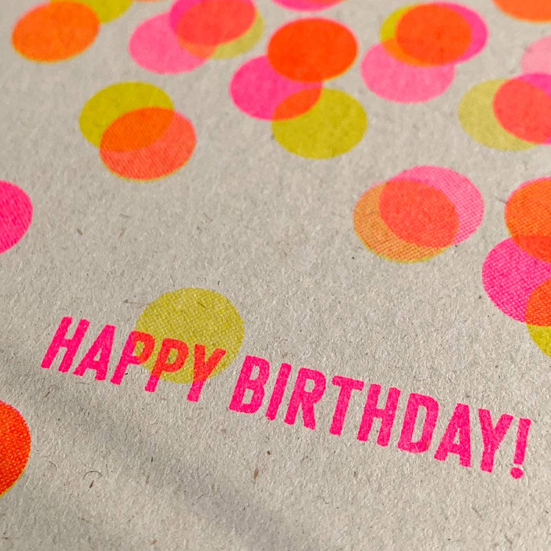 Ansichtkaart / Confetti / Riso Print