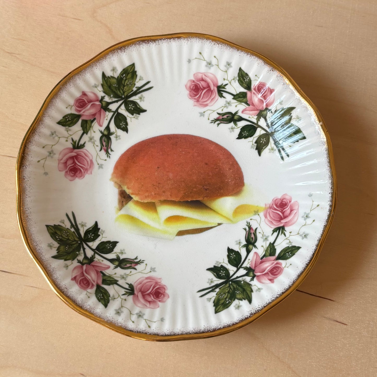 Vintage bordje - Broodje kaas