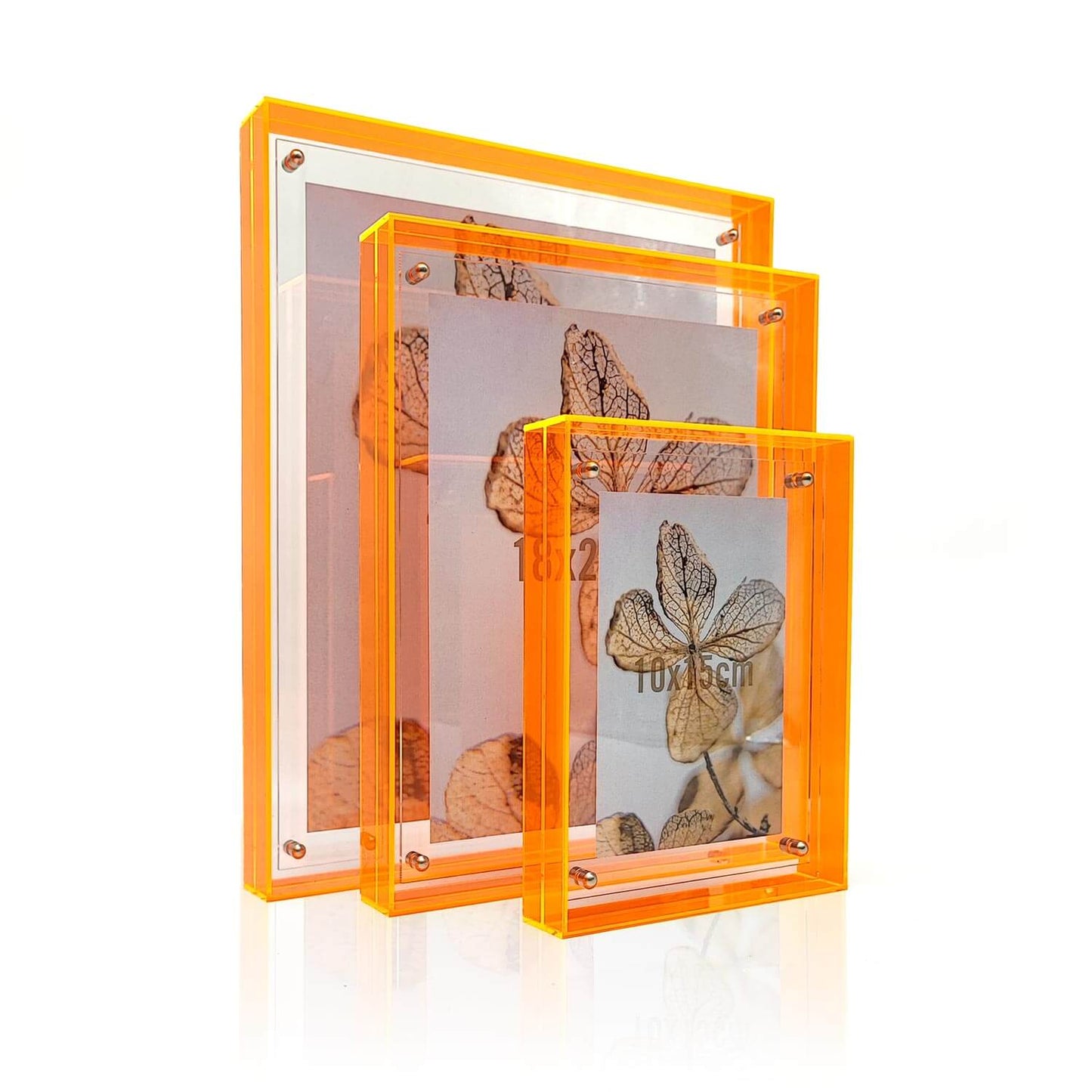 Wissellijst / fotolijst - 24 x 30 cm - oranje neon