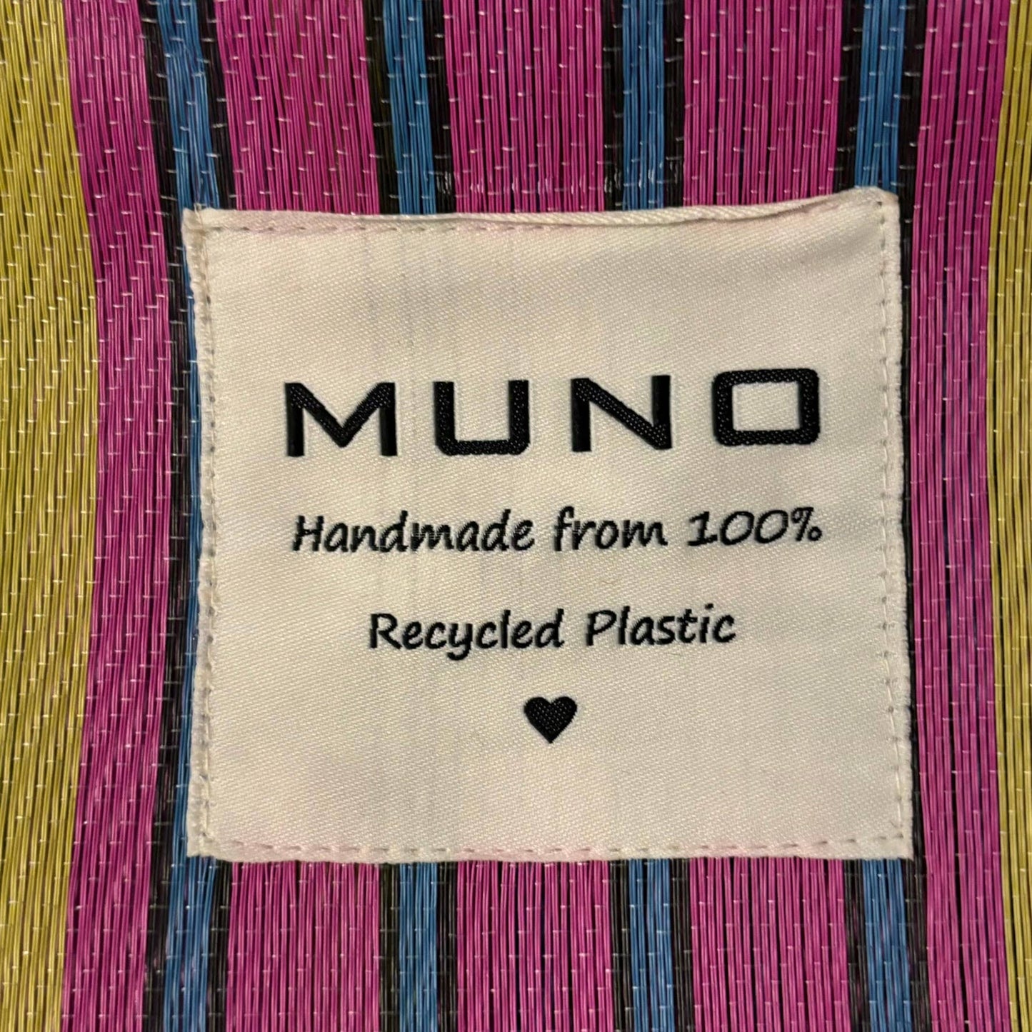 Schoudertas - handgemaakt van gerecycled nylon - Fushia-Roze-Geel