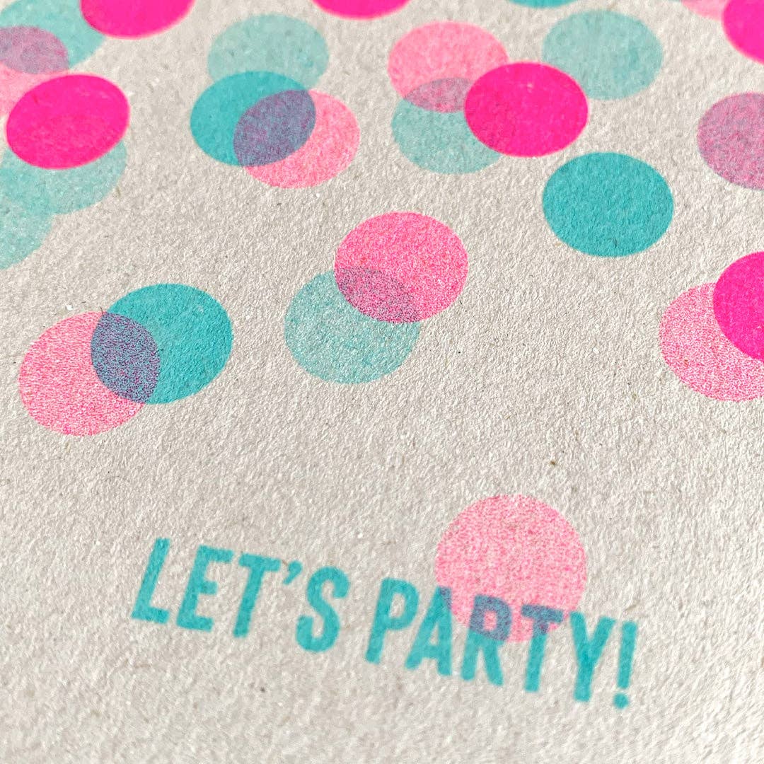 Ansichtkaart / Confetti / Riso Print