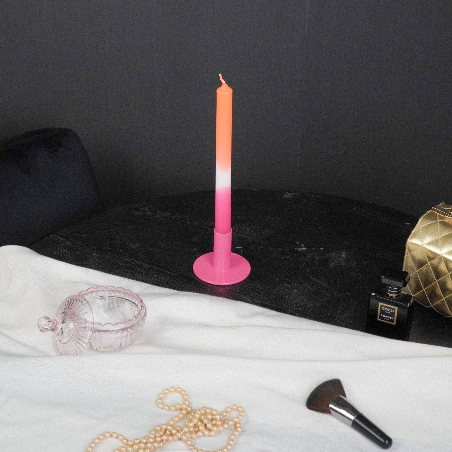 Kandelaar - roze metaal
