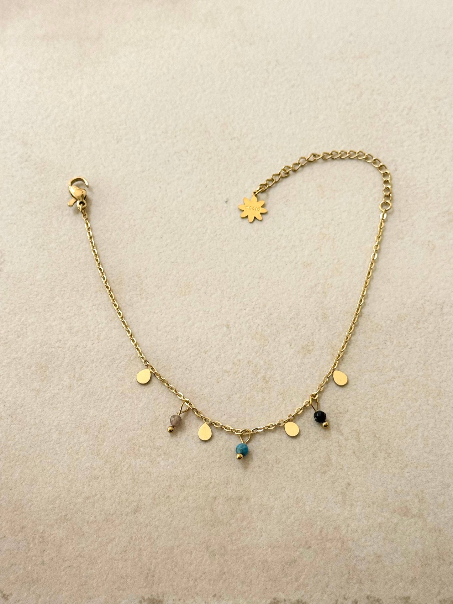 Bohem druppelarmband met mineraalstenen
