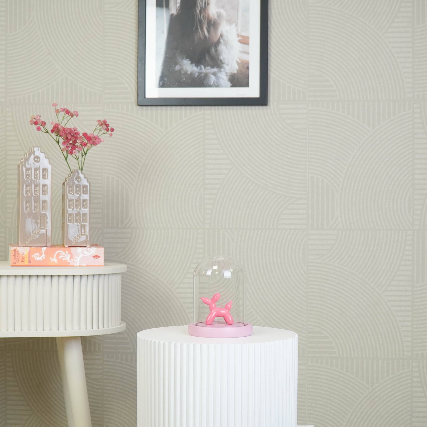 Glazen stolp - Lichtroze - 11x11x15cm