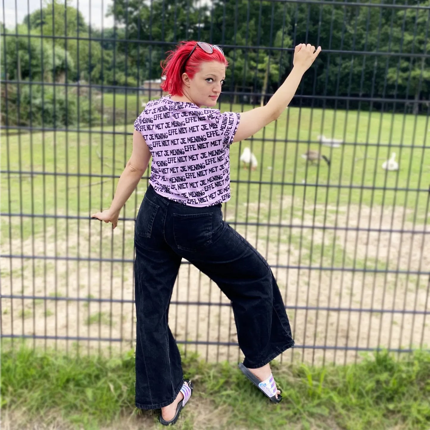 Crop shirt - ‘effe niet met je mening’