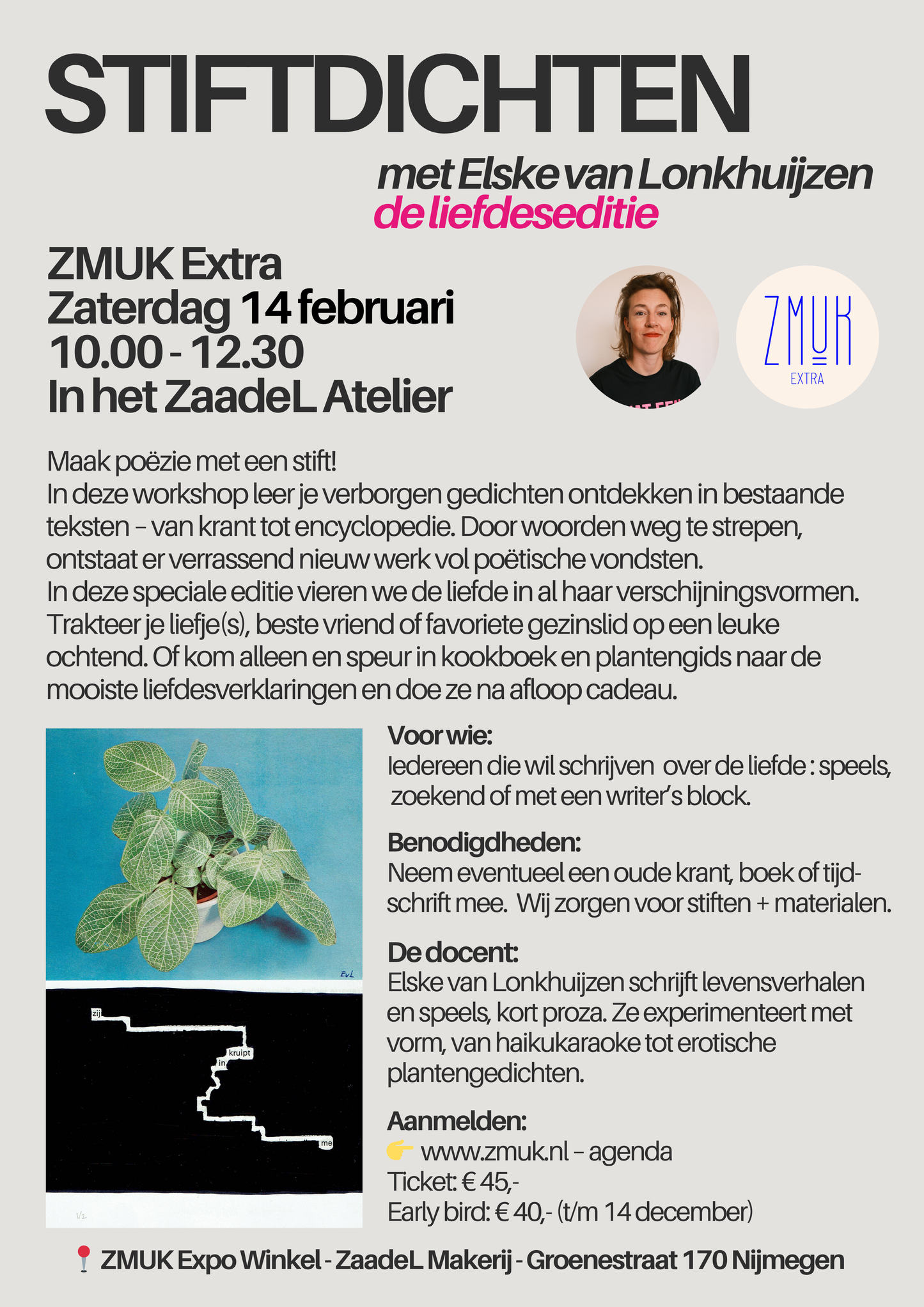 ZMUK Extra - Workshop Stiftdichten met Elske van Lonkhuijzen * de liefdeseditie *