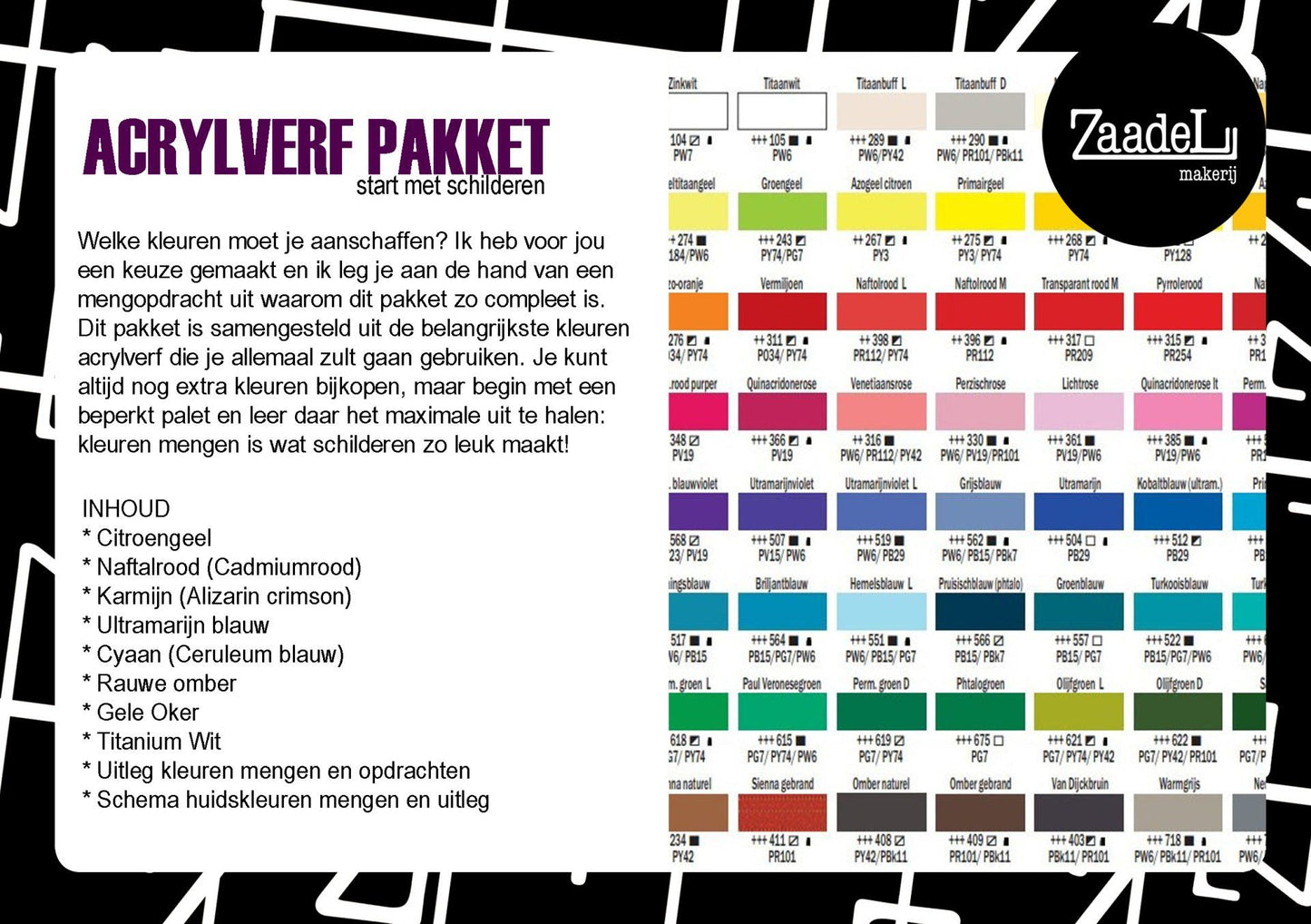 Acrylic paint package starts painting