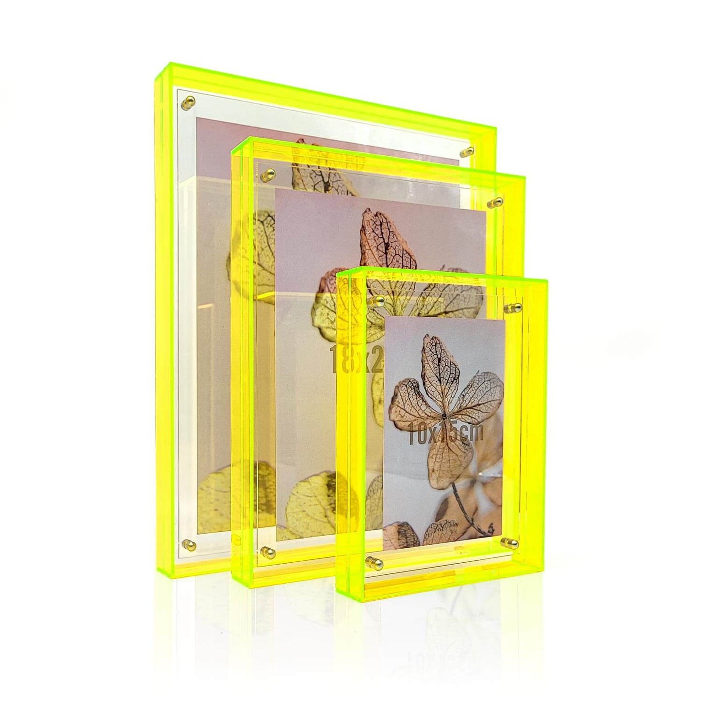 Wissellijst / fotolijst - 24 x 30 cm - geel neon