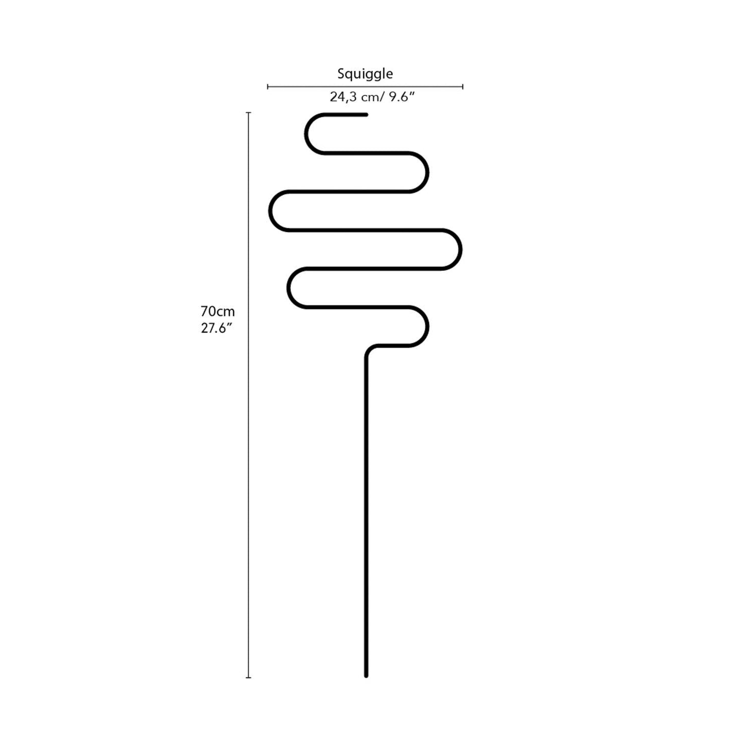 Gouden plantensteun van metaal voor klimplanten – Squiggle