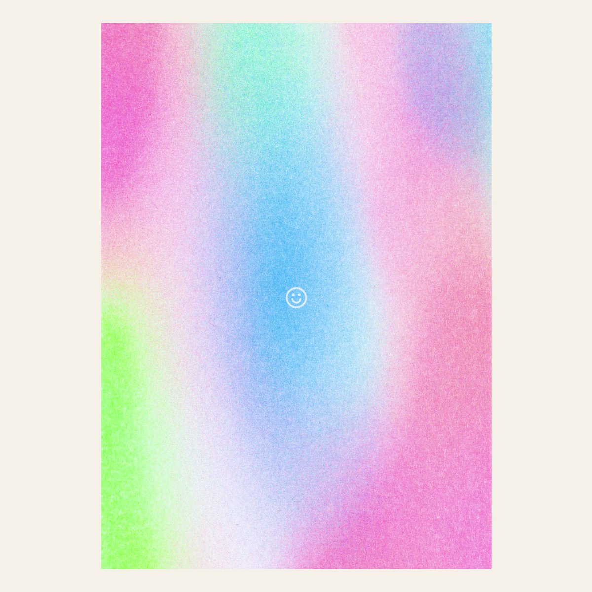 Risografie ansichtkaart - Smiley kleurverloop