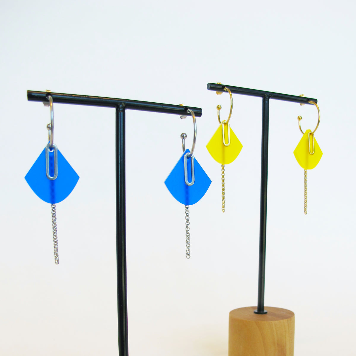 Oorbel Dian zilver - Geel