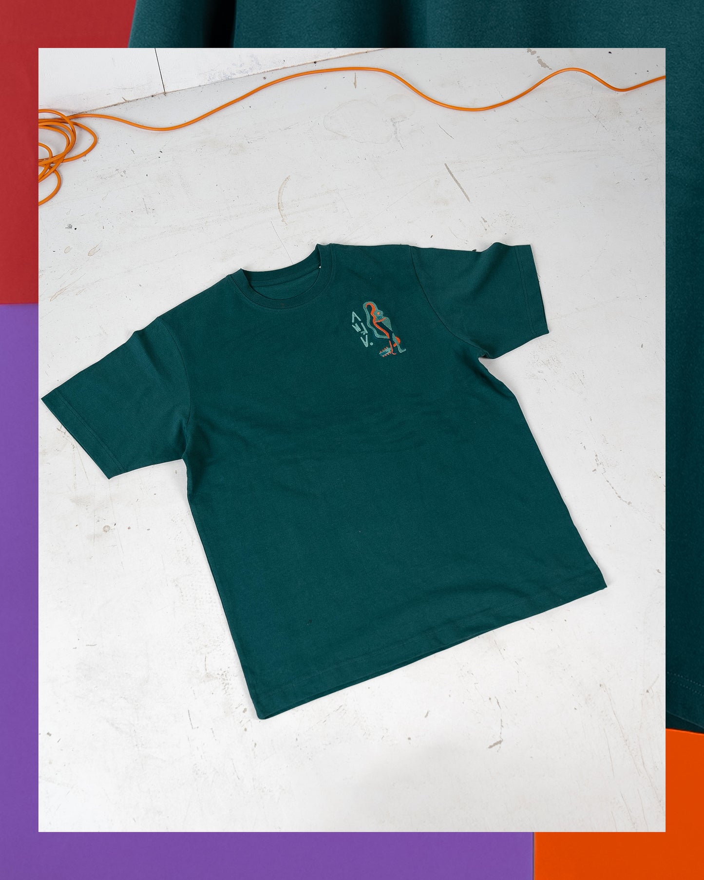 T-shirt Gitaarvrouw - Groen
