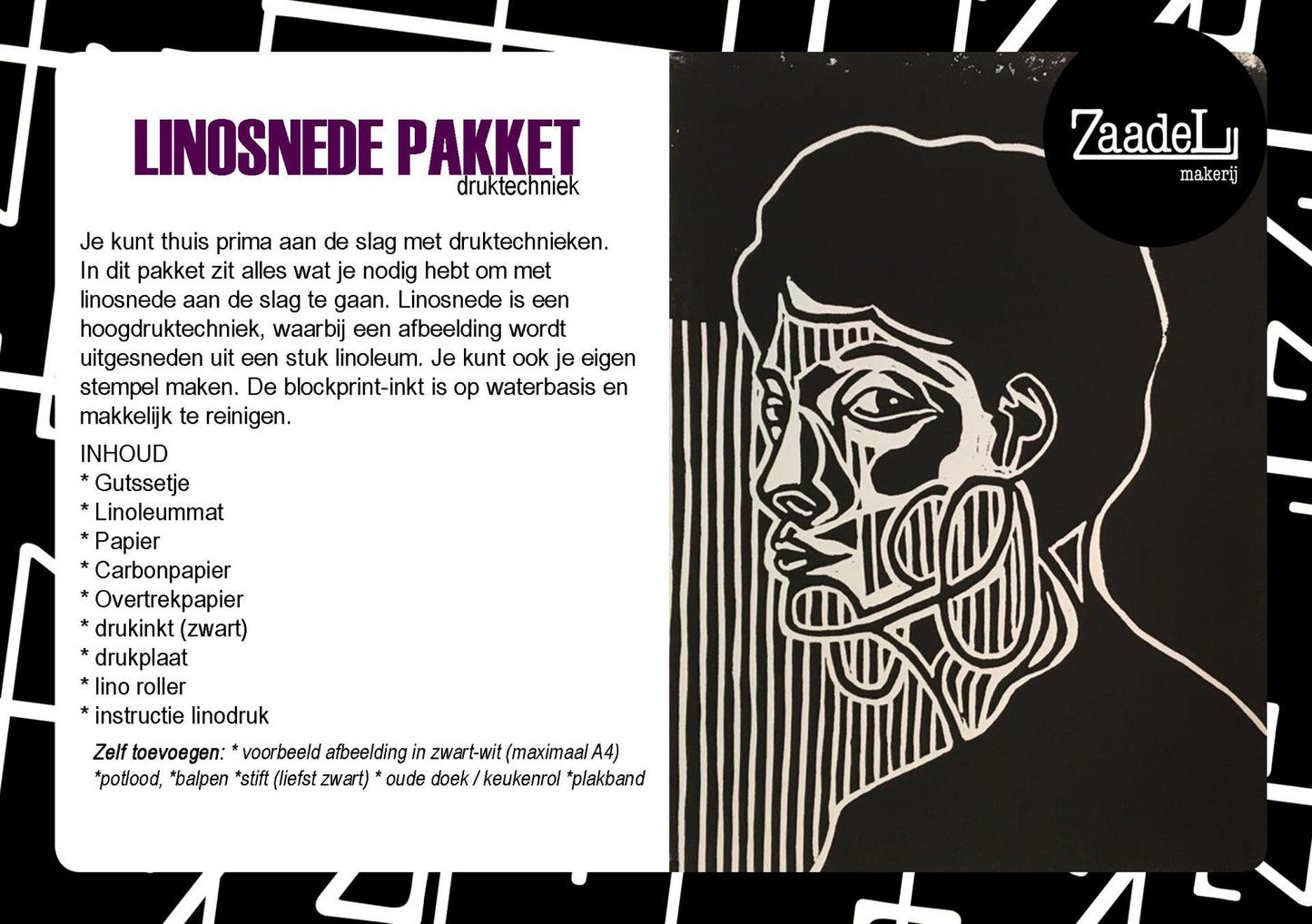 Linosnede pakket druktechniek