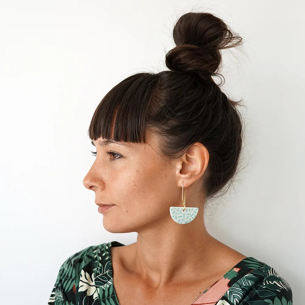 Oorbellen porselein 'luna' - stripes