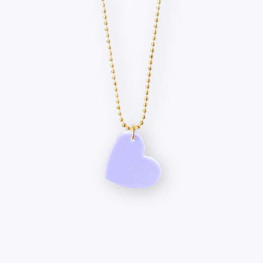 Ketting Hartje - Recycled plastic lila
