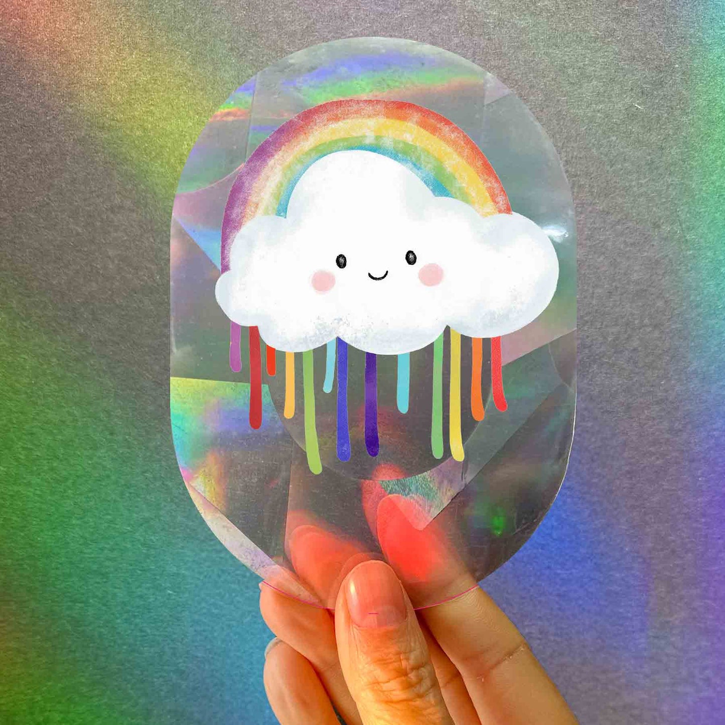 Regenboogmaker Sticker – Vrolijke wolk 🌈