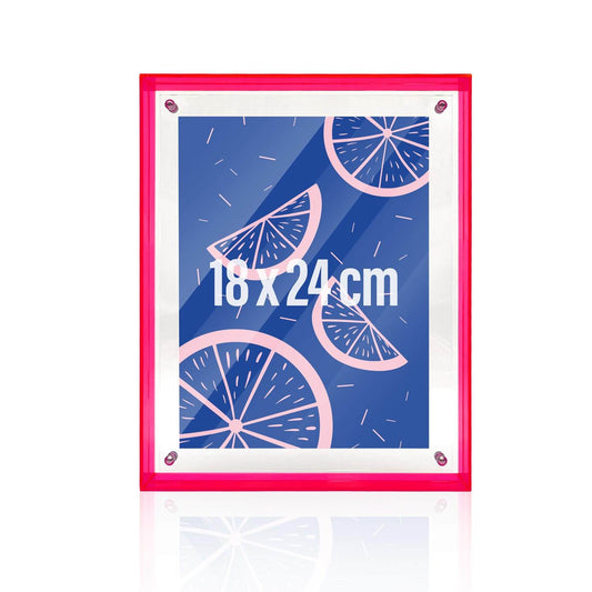 Wissellijst / fotolijst - 18 x 24 cm - roze neon