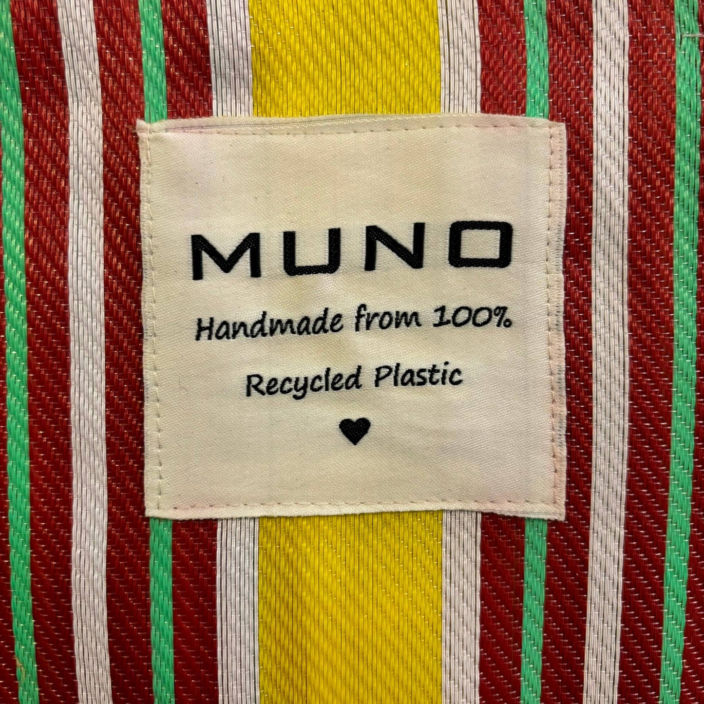 Schoudertas - handgemaakt van gerecycled nylon - Geel & Rood