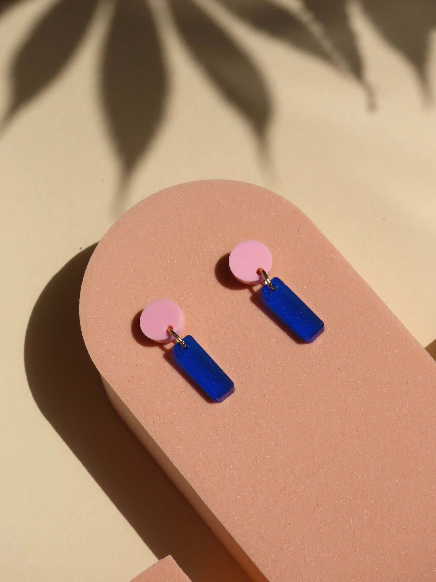 Roze & Kobaltblauw Mini Sticks Oorbellen