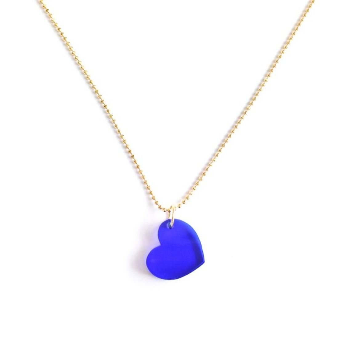 Ketting Hartje - Recycled plastic neon blue
