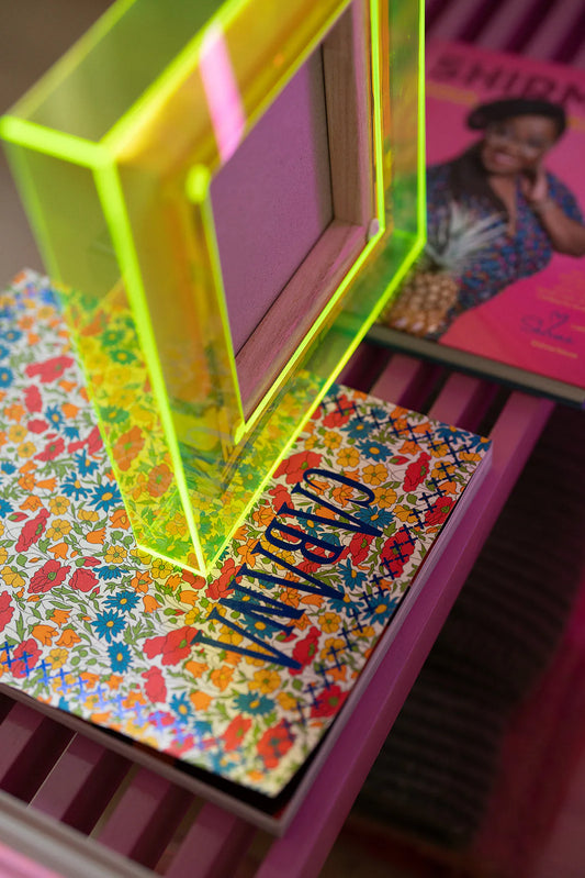 Baklijst - Neon geel - 14x14 cm