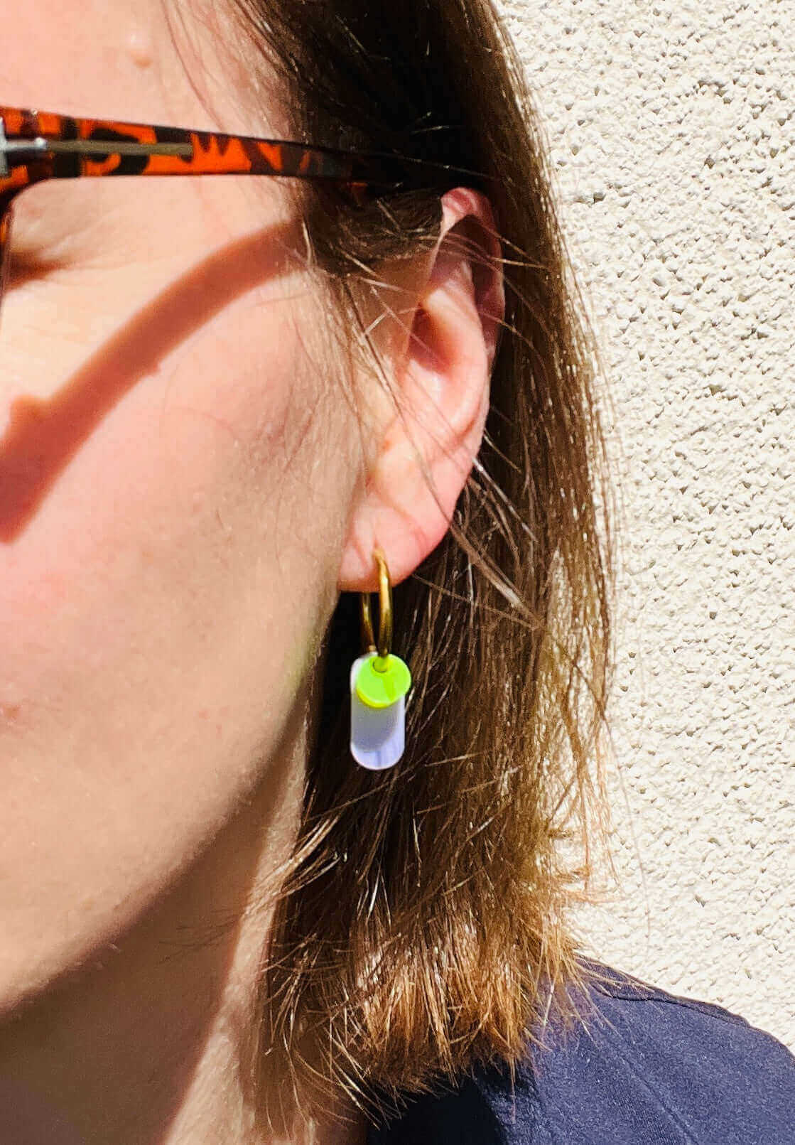 Dopamine Colors creolen in groen en lila