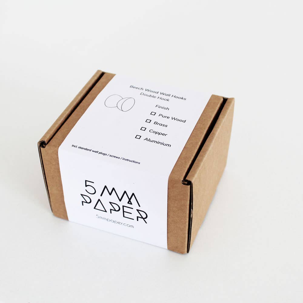 Geometrisch hout en keramische haak/knop - terracotta stippen