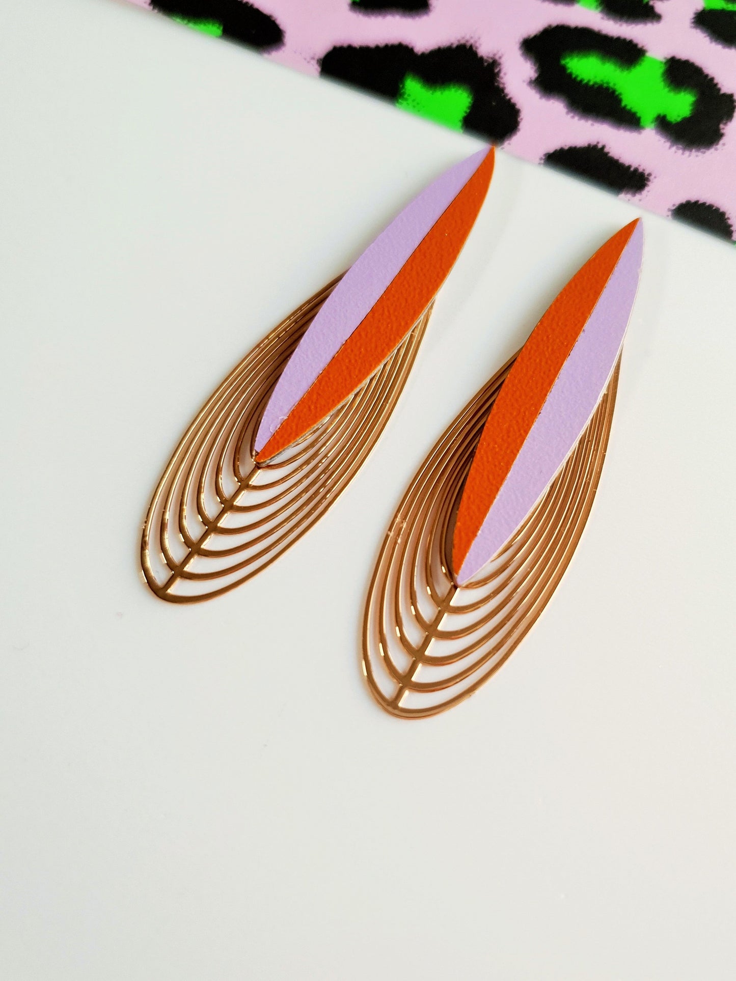 CALYPSO oorbellen Lilac-Caramel