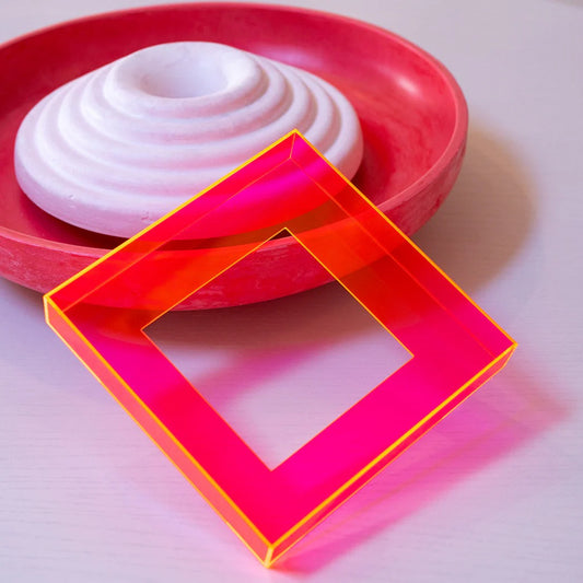 Baklijst - Neon roze - 14x14 cm