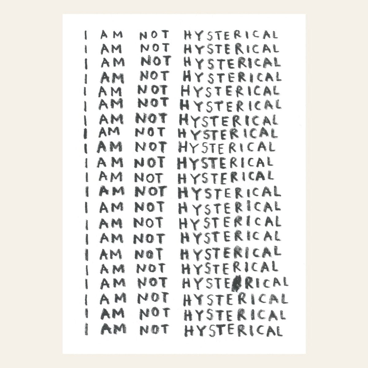 Risografie ansichtkaart - Hysterisch