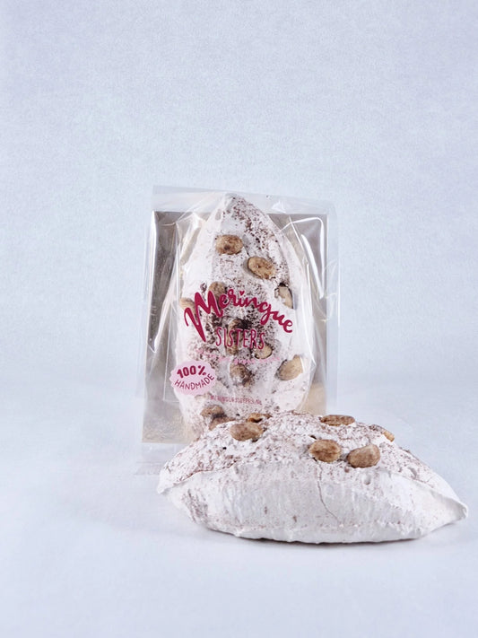 Meringue chocolade - karamel - pinda scooped klein