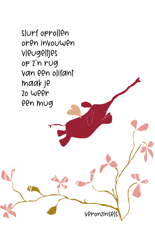 Raamgedicht Mug Olifant