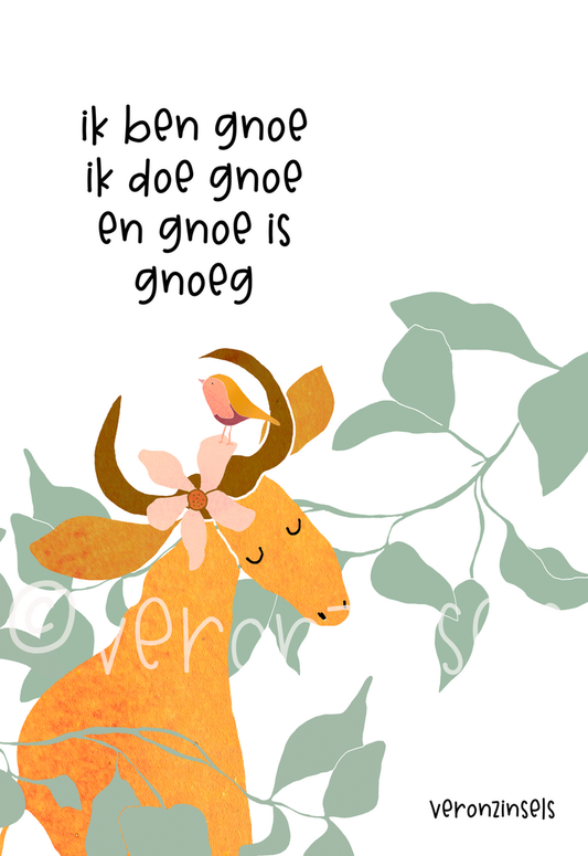 Raamgedicht Gnoe is Gnoeg