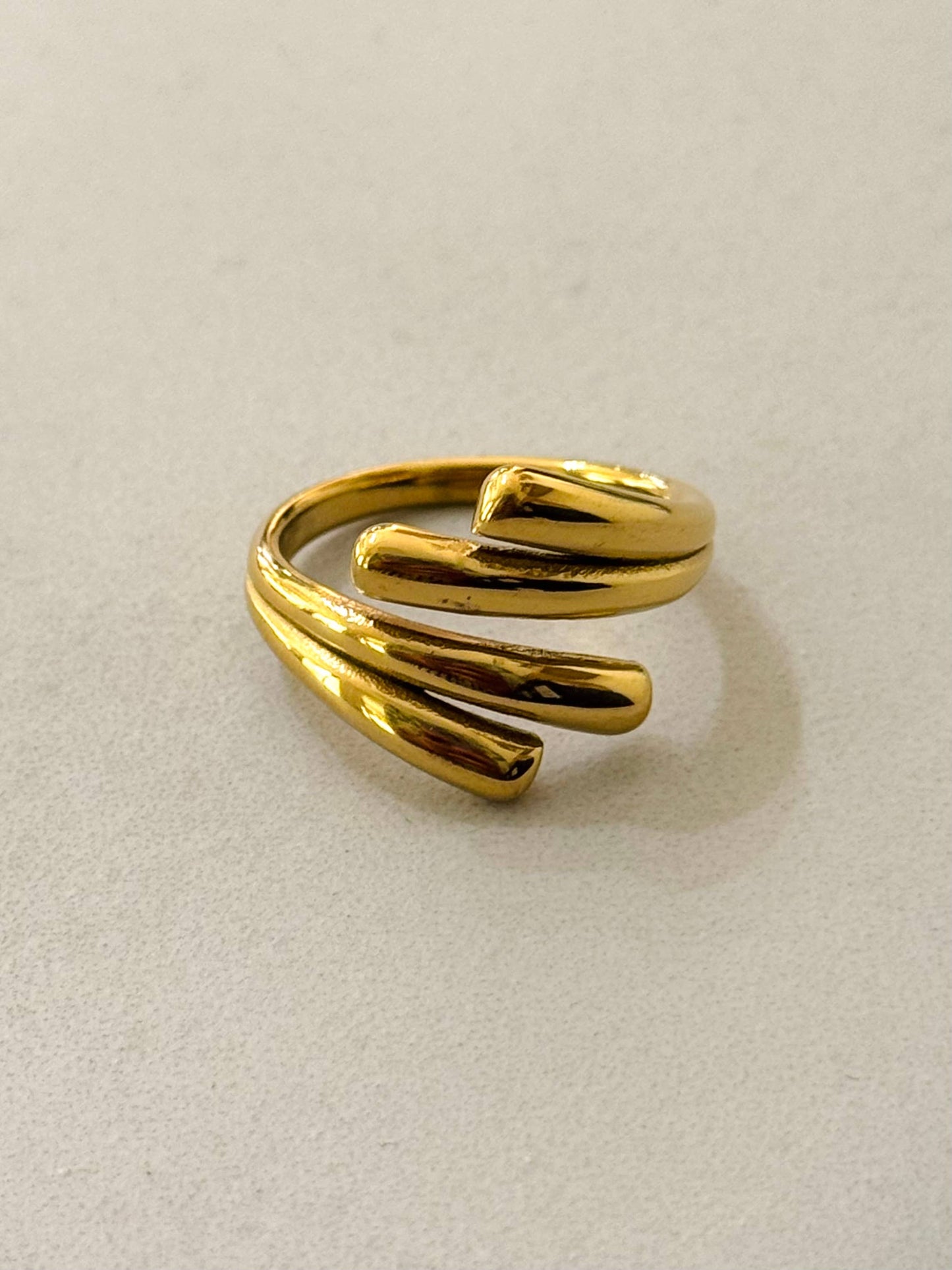 Knuffel Ring - Stainless Steel Goud