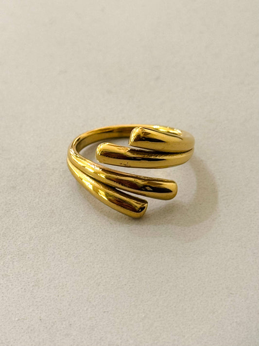 Knuffel Ring - Stainless Steel Goud