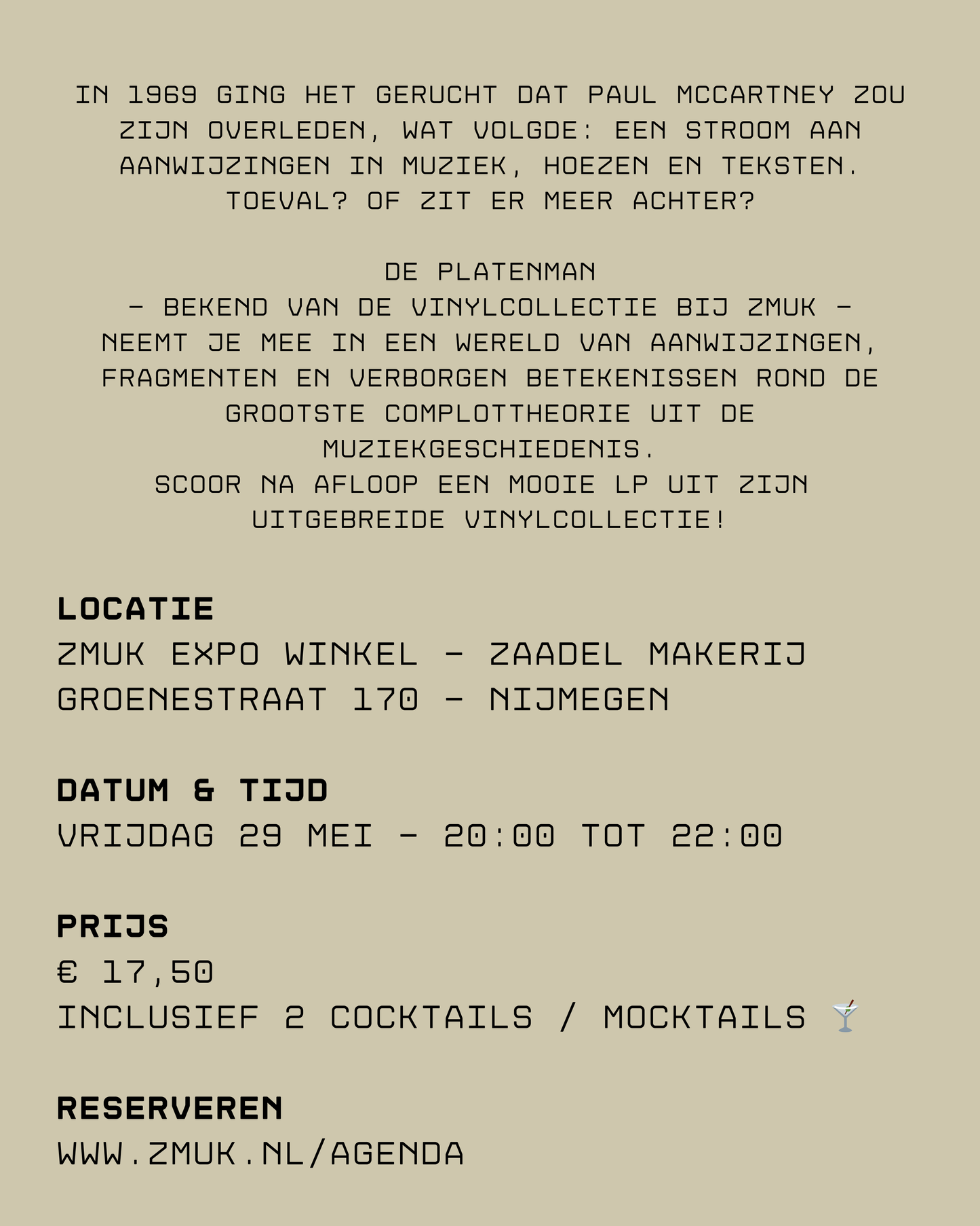 Paul is dead... or is he?  -  Luister- en verhaalavond met De Platenman