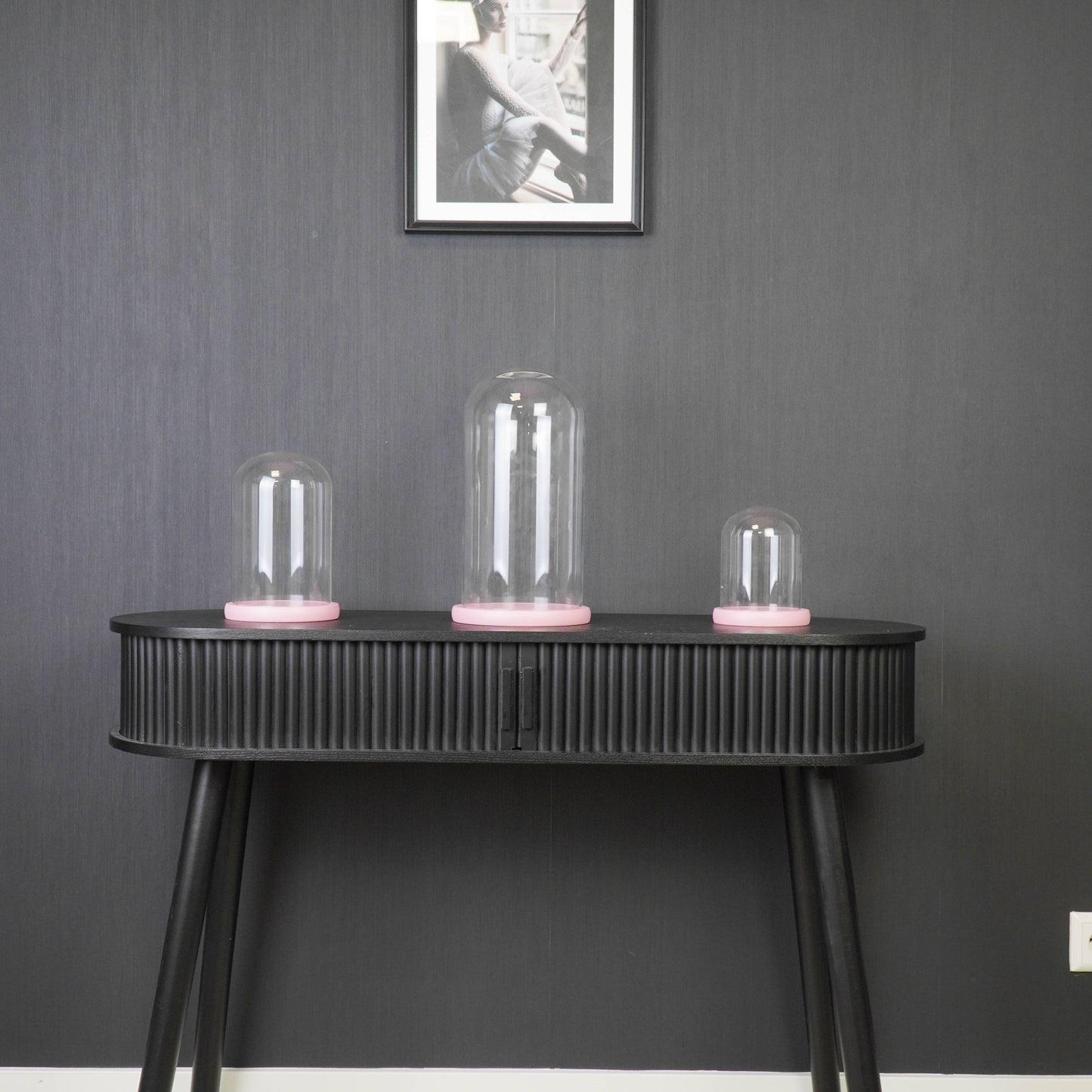 Glazen stolp - Lichtroze - 11x11x15cm