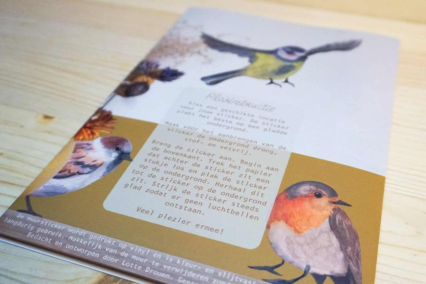 Muursticker Goudhaantje