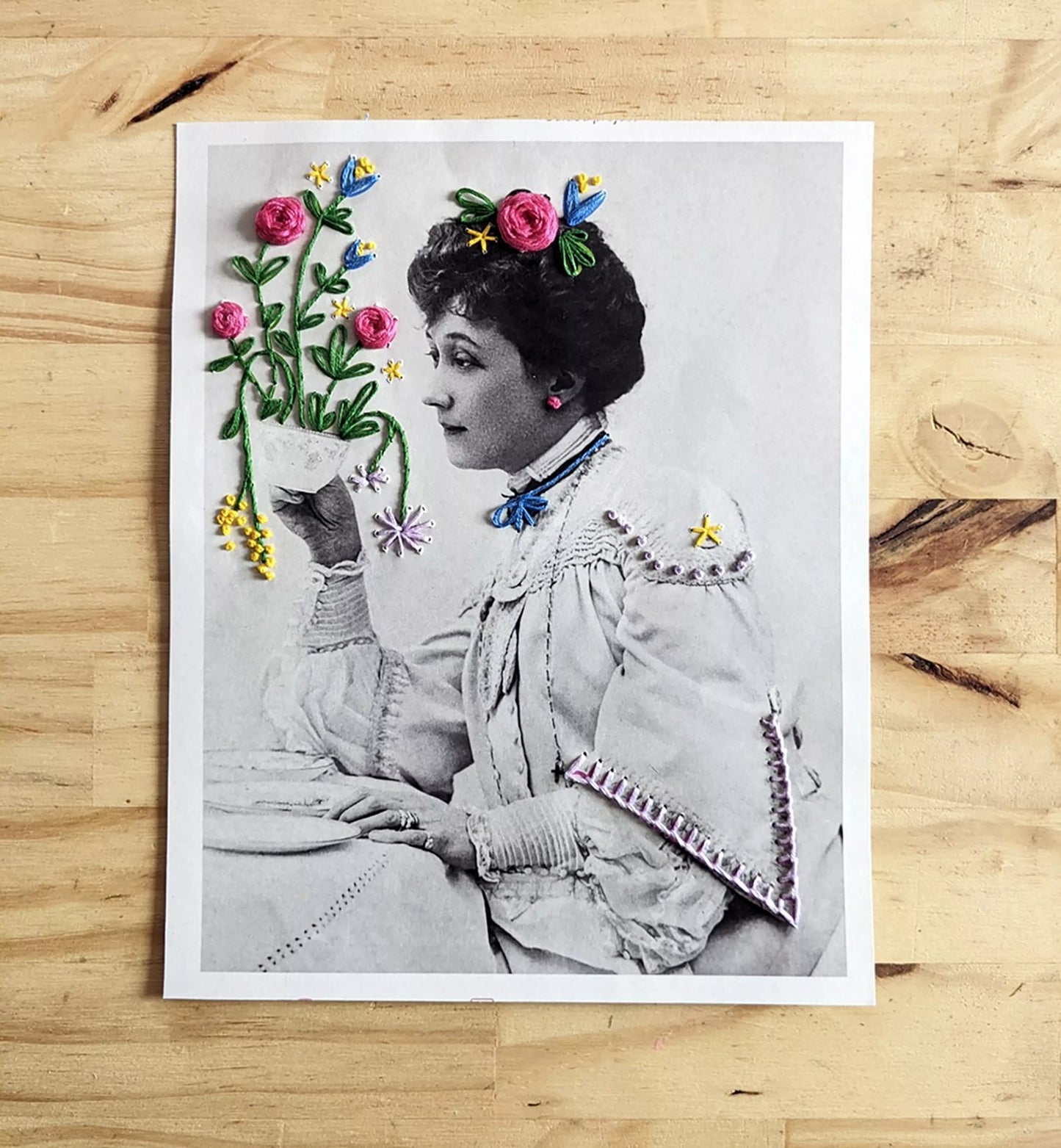 Borduren op papier Kit - Cup of Tea