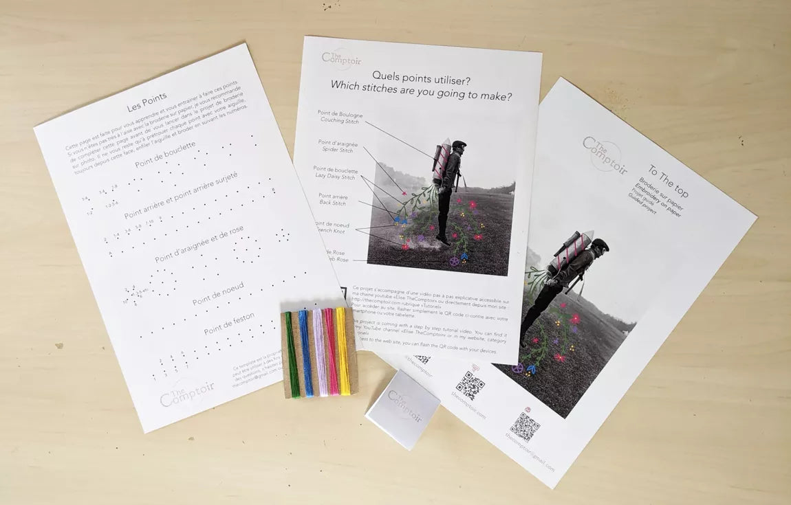 Borduren op papier Kit - To the Top