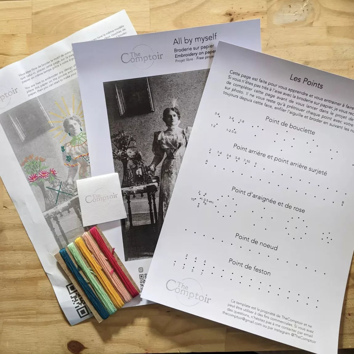 Borduren op papier Kit - All by myself