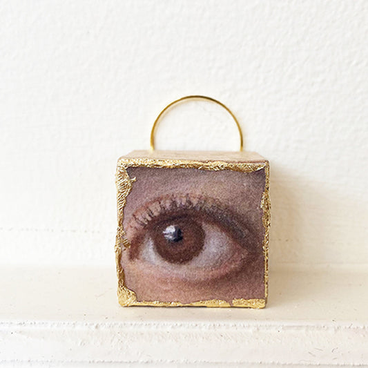 Eye 1 - vintage blokje met bladgoud